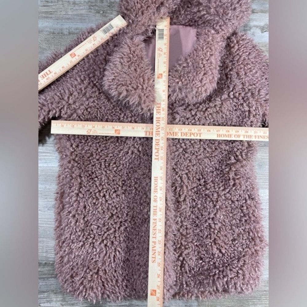 Teddy Faux sheep fur Coat Women S/M Pink Shaggy Jacket - Picture 8 of 16